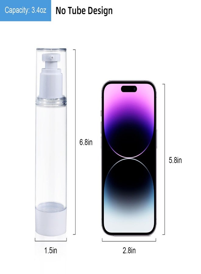 UMETASS Airless Lotion Pump Bottle,Refillable Travel Dispenser Bottle for Cream and Lotion (White-3.4oz) - Image 3